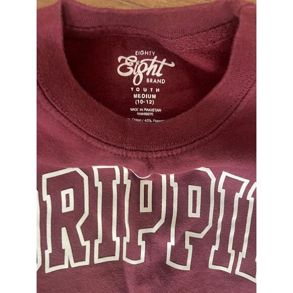 Youth Medium Maroon "DRIPPIN" Sweatshirt by Eighty Eight Brand – Size 10-12 - Picture 4 of 4